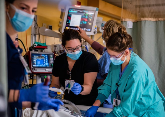 Staff are observing a new arrival time at the University of Vermont Medical Center's Intensive Care Unit (ICU) on Thursday, December 2, 2021.